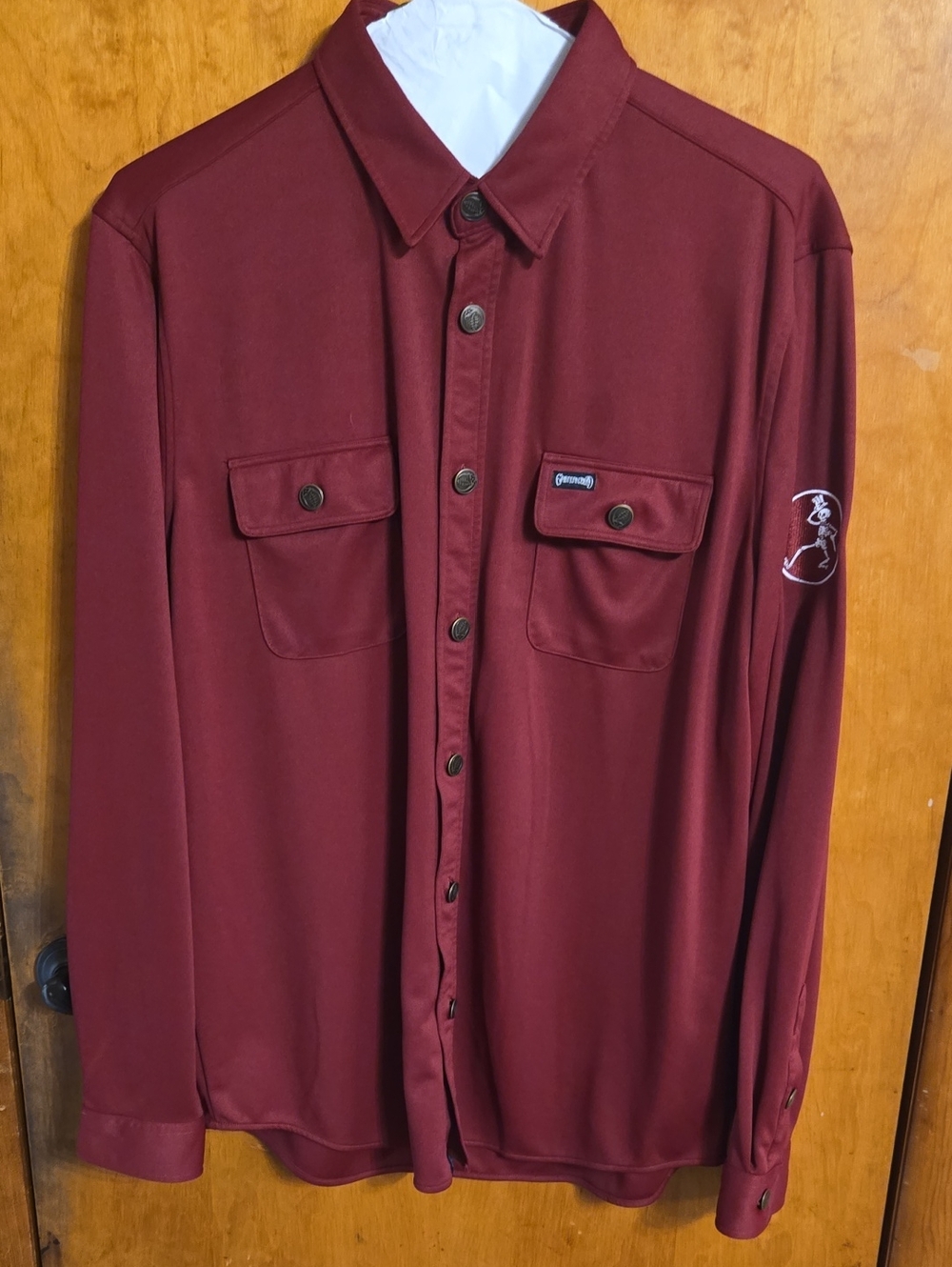 Grateful Dead Men's Burgundy Long-Sleeve Button-Down Shirt